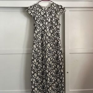 H&M Black + White Lace Midi Flower Dress